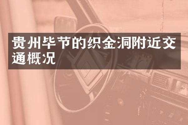 贵州毕节的织金洞附近交通概况