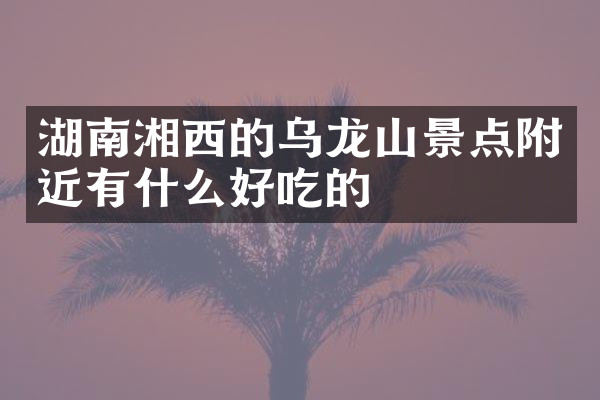 湖南湘西的乌龙山景点附近有什么好吃的