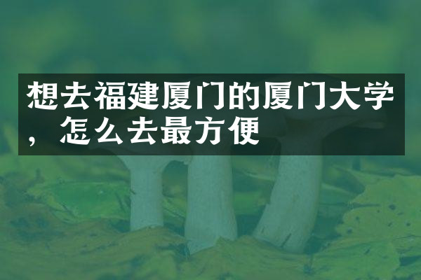 想去福建厦门的厦门大学，怎么去最方便