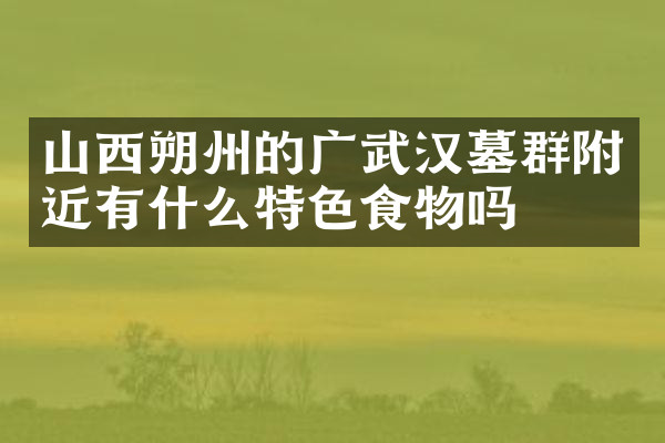 山西朔州的广武汉墓群附近有什么特色食物吗