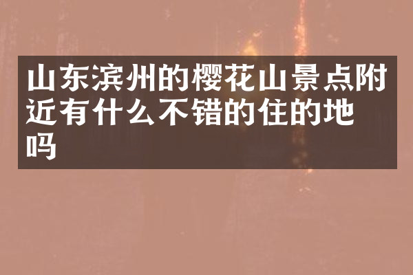 山东滨州的樱花山景点附近有什么不错的住的地方吗