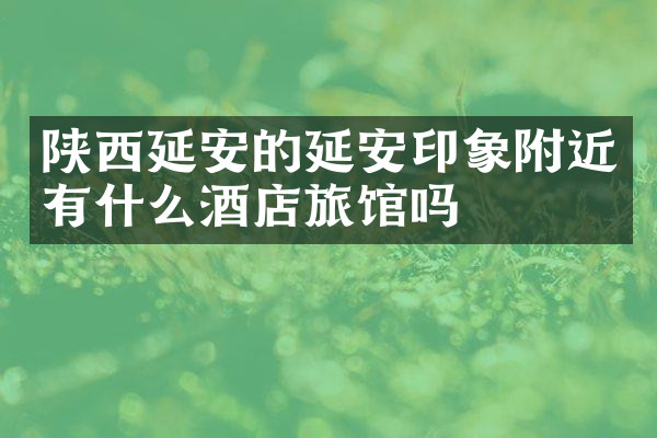 陕西延安的延安印象附近有什么酒店旅馆吗