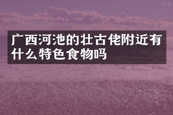 广西河池的壮古佬附近有什么特色食物吗