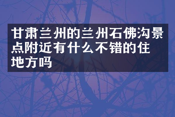 甘肃兰州的兰州石佛沟景点附近有什么不错的住的地方吗
