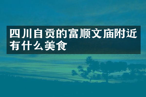四川自贡的富顺文庙附近有什么美食