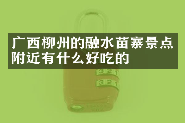 广西柳州的融水苗寨景点附近有什么好吃的