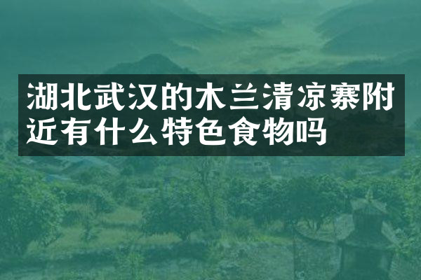 湖北武汉的木兰清凉寨附近有什么特色食物吗