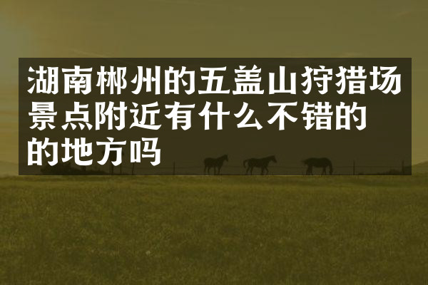 湖南郴州的五盖山狩猎场景点附近有什么不错的住的地方吗