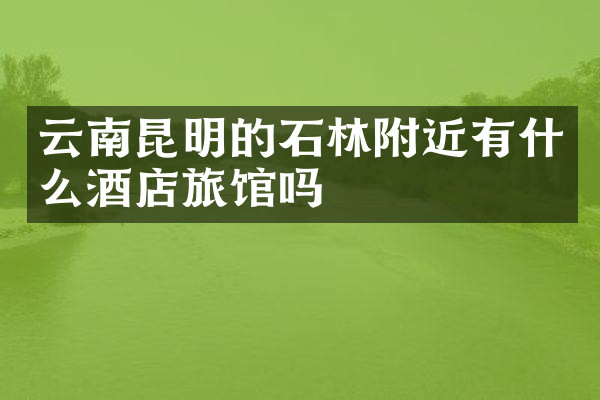 云南昆明的石林附近有什么酒店旅馆吗