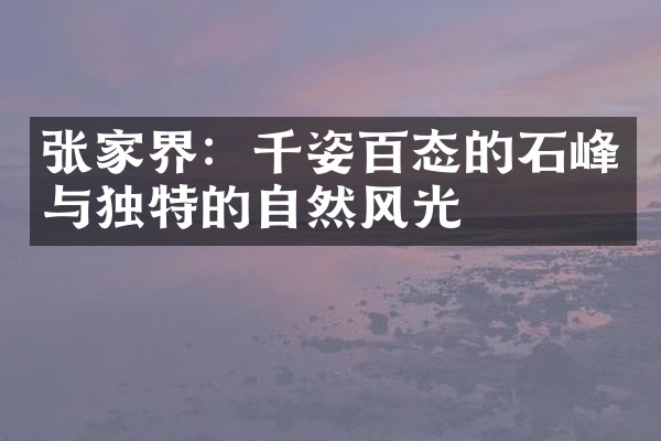 张家界：千姿百态的石峰与独特的自然风光