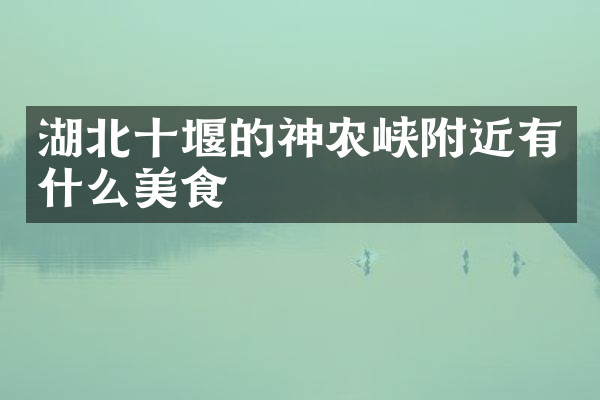 湖北十堰的神农峡附近有什么美食