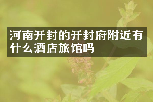 河南开封的开封府附近有什么酒店旅馆吗