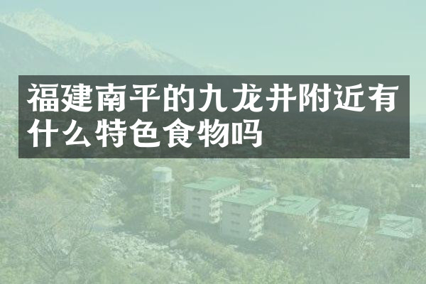 福建南平的九龙井附近有什么特色食物吗