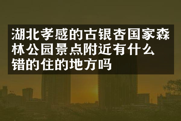 湖北孝感的古银杏国家森林公园景点附近有什么不错的住的地方吗