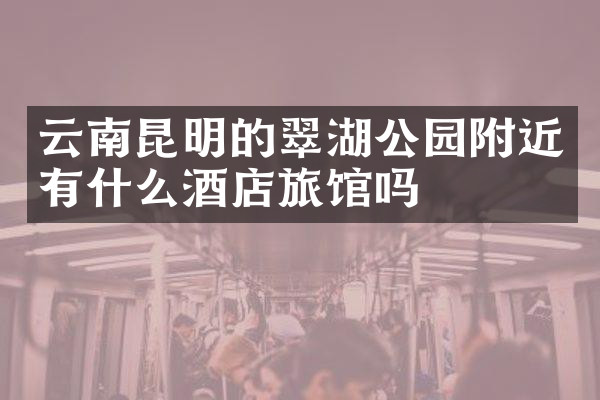 云南昆明的翠湖公园附近有什么酒店旅馆吗