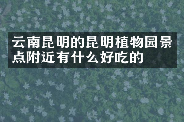 云南昆明的昆明植物园景点附近有什么好吃的