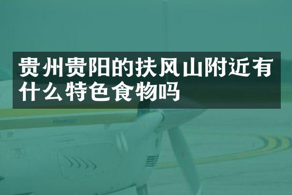 贵州贵阳的扶风山附近有什么特色食物吗