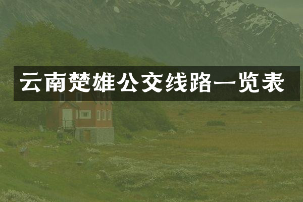 云南楚雄公交线路一览表