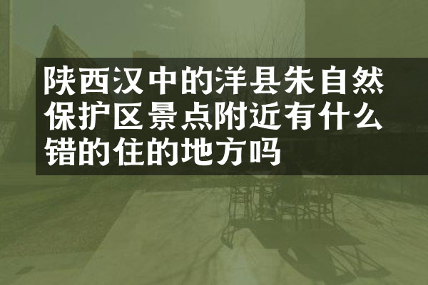 陕西汉中的洋县朱鹮自然保护区景点附近有什么不错的住的地方吗