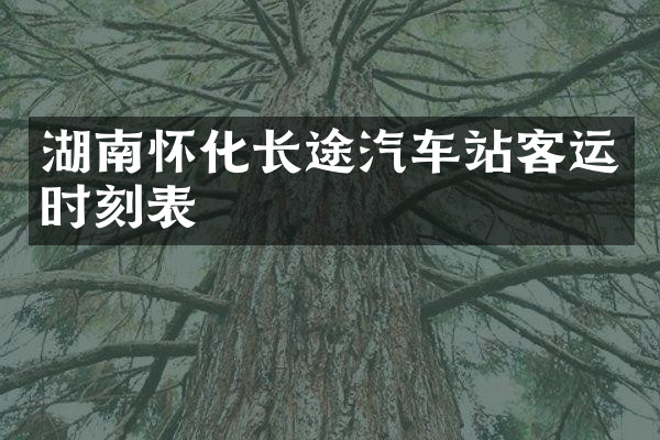 湖南怀化长途汽车站客运时刻表