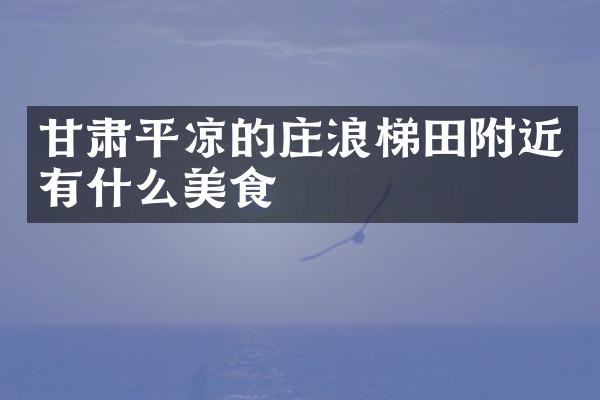 甘肃平凉的庄浪梯田附近有什么美食