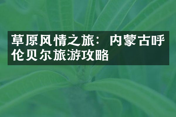 草原风情之旅：内蒙古呼伦贝尔旅游攻略