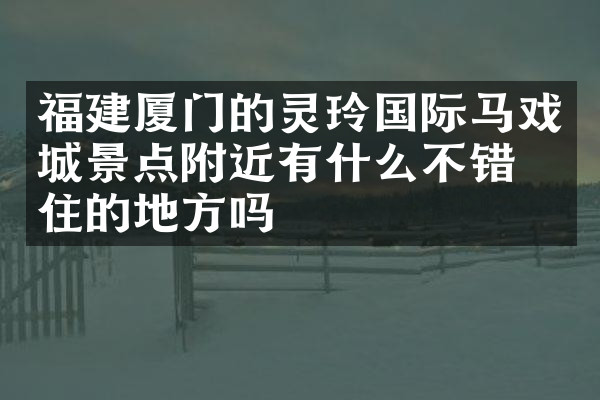 福建厦门的灵玲国际马戏城景点附近有什么不错的住的地方吗