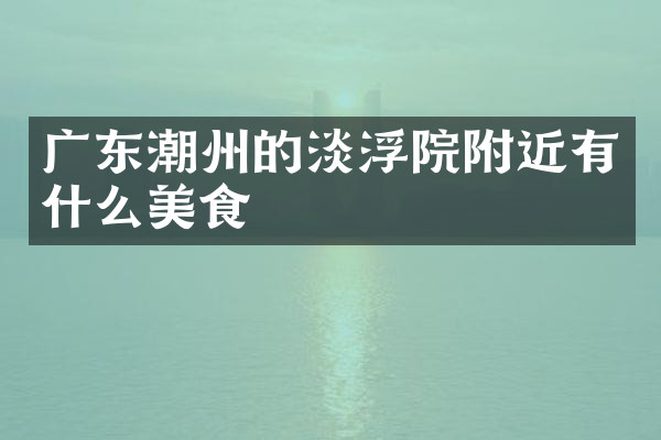 广东潮州的淡浮院附近有什么美食