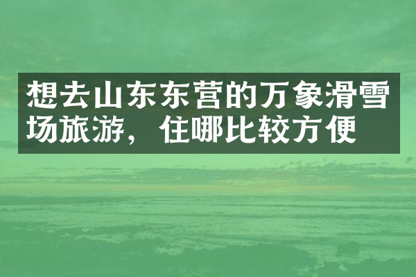 想去山东东营的万象滑雪场旅游，住哪比较方便