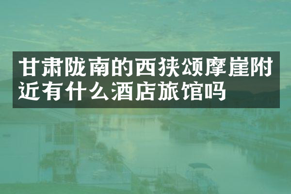 甘肃陇南的西狭颂摩崖附近有什么酒店旅馆吗