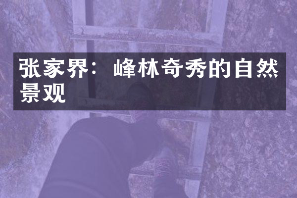 张家界：峰林奇秀的自然景观