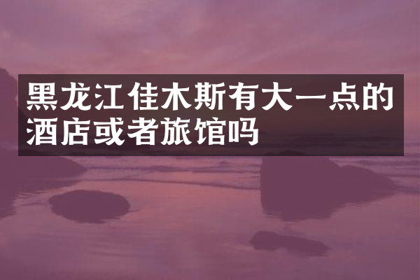 黑龙江佳木斯有大一点的酒店或者旅馆吗