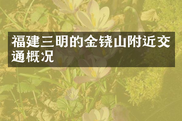 福建三明的金铙山附近交通概况