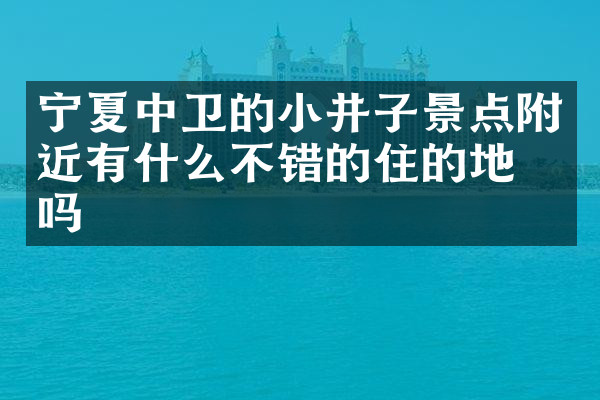 宁夏中卫的小井子景点附近有什么不错的住的地方吗