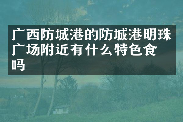广西防城港的防城港明珠广场附近有什么特色食物吗