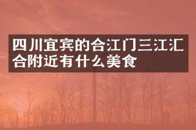 四川宜宾的合江门三江汇合附近有什么美食