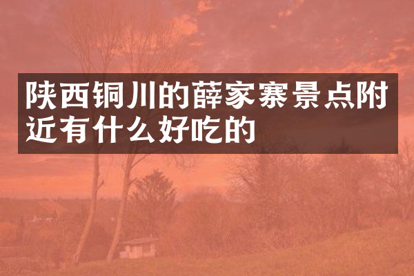 陕西铜川的薛家寨景点附近有什么好吃的