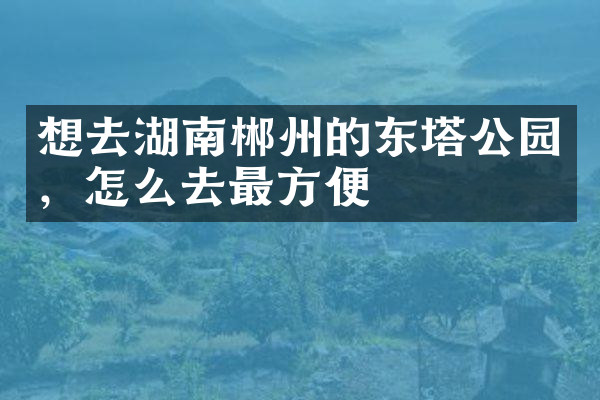想去湖南郴州的东塔公园，怎么去最方便