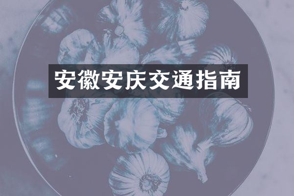 安徽安庆交通指南