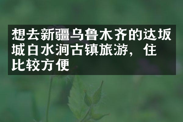 想去新疆乌鲁木齐的达坂城白水涧古镇旅游，住哪比较方便