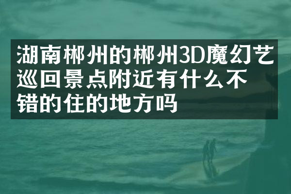湖南郴州的郴州3D魔幻艺术巡回景点附近有什么不错的住的地方吗