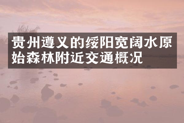 贵州遵义的绥阳宽阔水原始森林附近交通概况