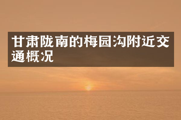 甘肃陇南的梅园沟附近交通概况