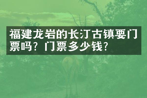福建龙岩的长汀古镇要门票吗？门票多少钱？