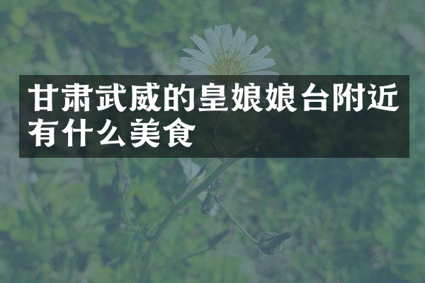 甘肃武威的皇娘娘台附近有什么美食
