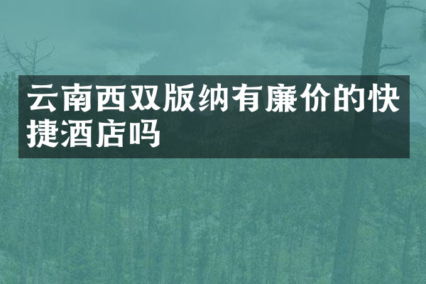 云南西双版纳有廉价的快捷酒店吗
