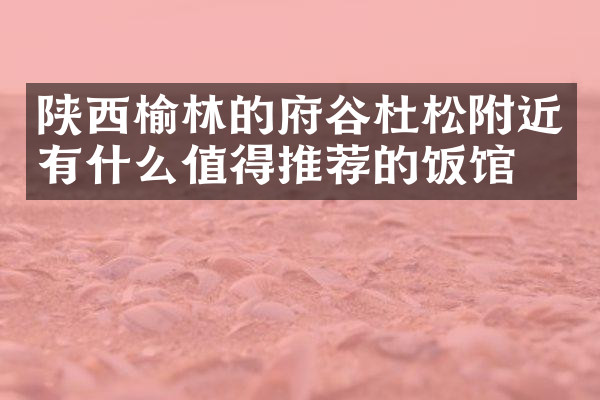 陕西榆林的府谷杜松附近有什么值得推荐的饭馆吗
