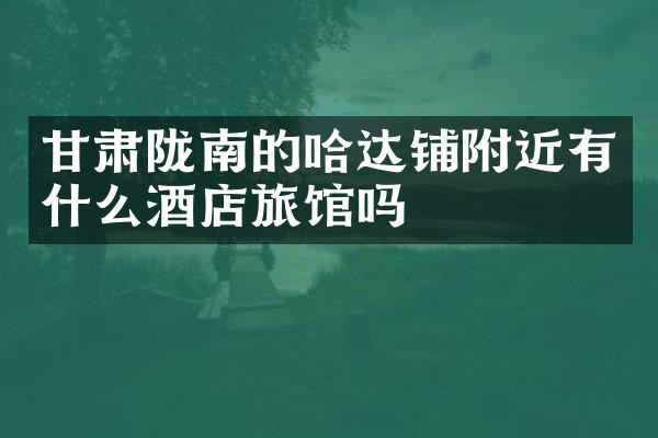 甘肃陇南的哈达铺附近有什么酒店旅馆吗