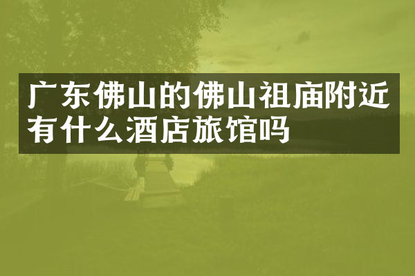 广东佛山的佛山祖庙附近有什么酒店旅馆吗
