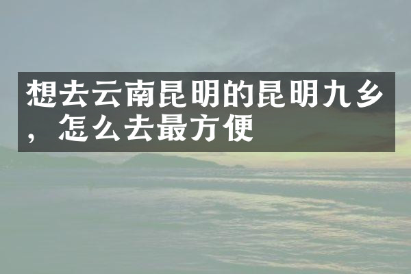 想去云南昆明的昆明九乡，怎么去最方便